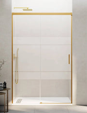 Porta doccia scorrevole 1+1 THALASSA (BASIC) 165 cm Profilo Oro vetro serigrafato