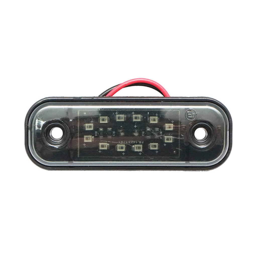 Lampada laterale slim LED, rosso-fumée, 12V-24V, 89x32 mm, Breckner Germany