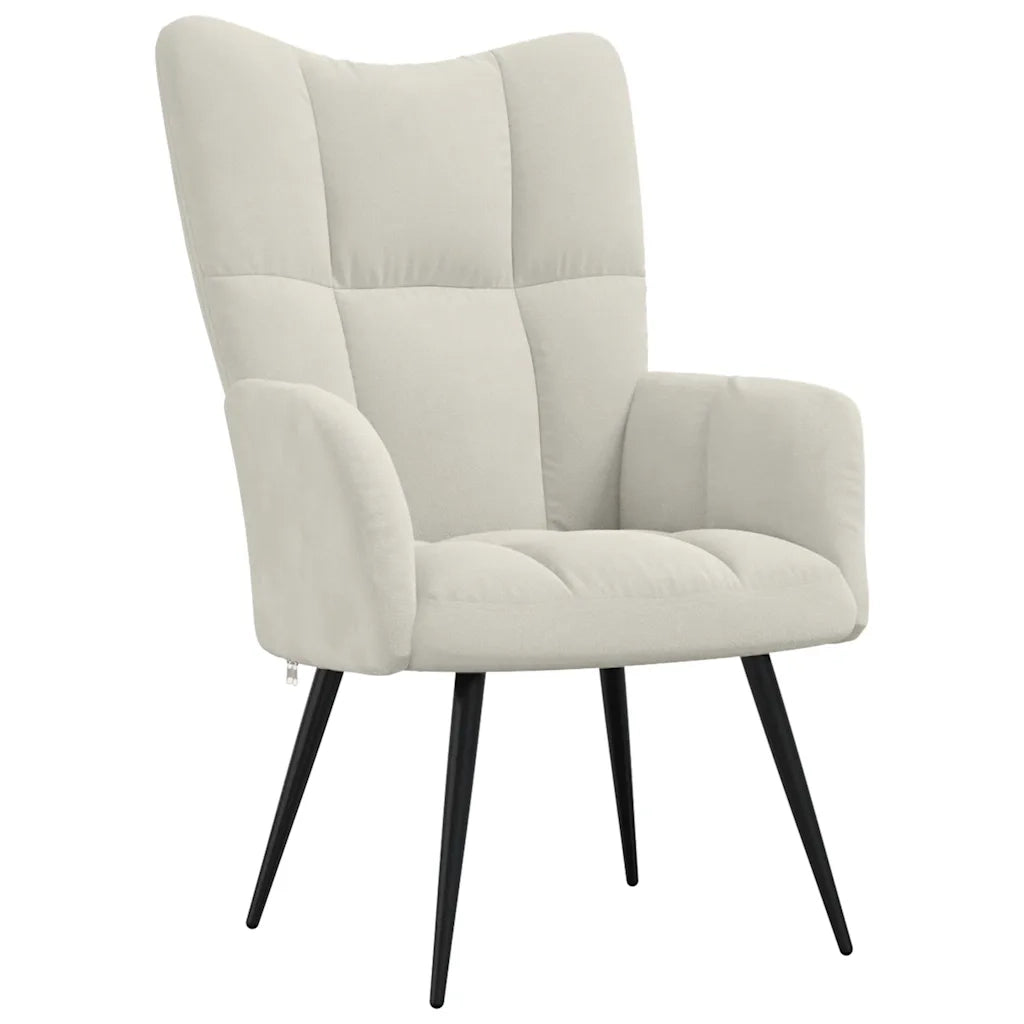Sedia Relax Bianco Crema Velluto 328082