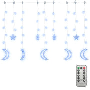 Luci Fatate Stella e Luna con Telecomando 138 LED Blu CFW7177674