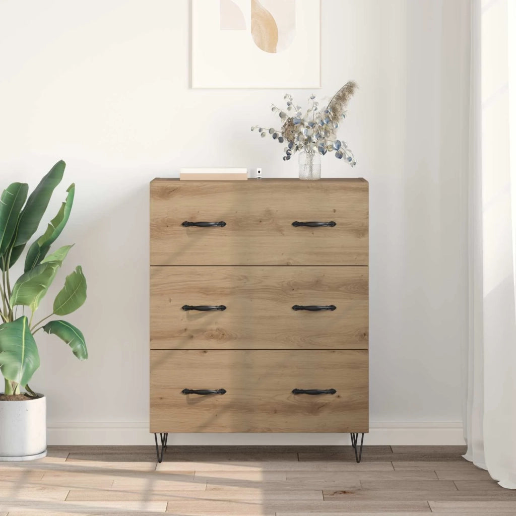 Credenza | Madia | Buffet da pranzo | Armadio da pranzo con cassetto Rovere artigianale 69,5 x 34 x 90 cm