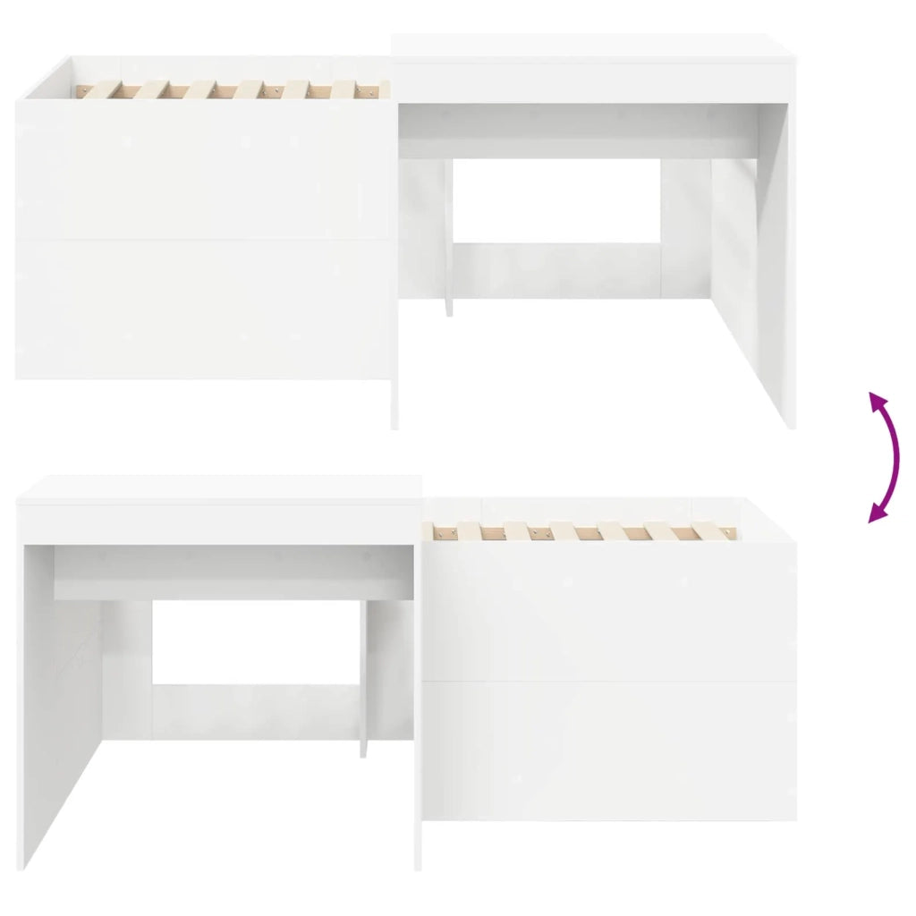 Letto alto per bambini con scrivania Bianco 80 x 160 cm 3422667