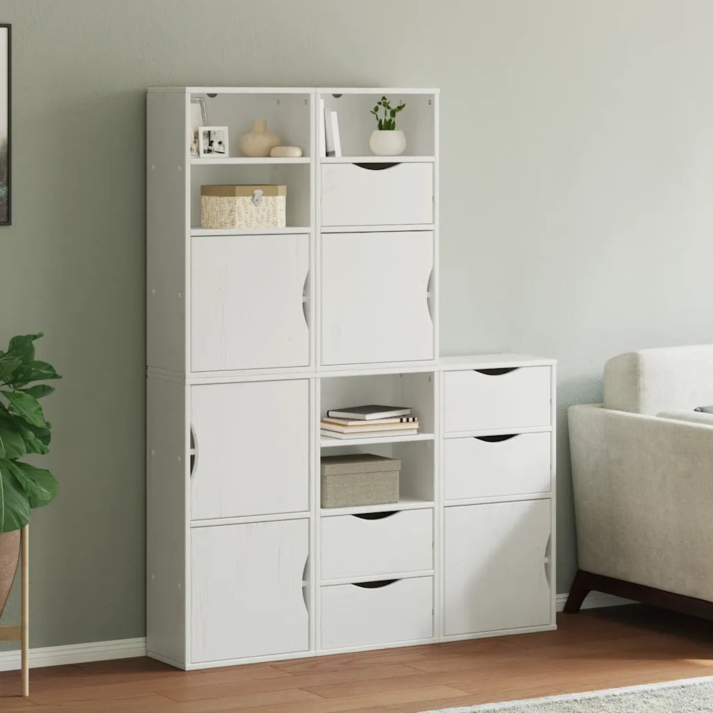 Armadietti Laterali 5 pz ODDA Bianco 40x24x79 cm Legno di Pino 3365357