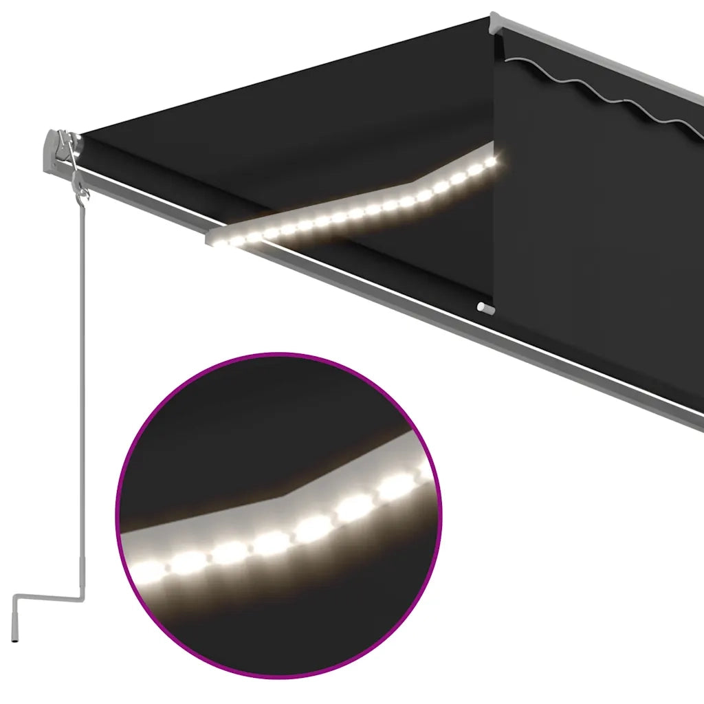 Tenda Automatica con Parasole Sensore Vento e LED 5x3 Antracite 3069474