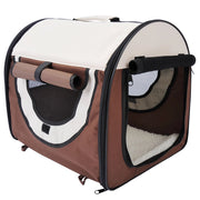 Trasportino per Cani e Gatti Pieghevole Caffè 61x46x51 cm