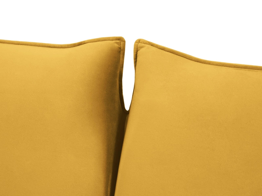 Cosmopolitan Design - Divano convertibile "Vienna" 2 posti in velluto giallo 