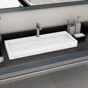 Lavandino 120x46x11 cm Blocco in Marmo/Minerale Bianco 144067