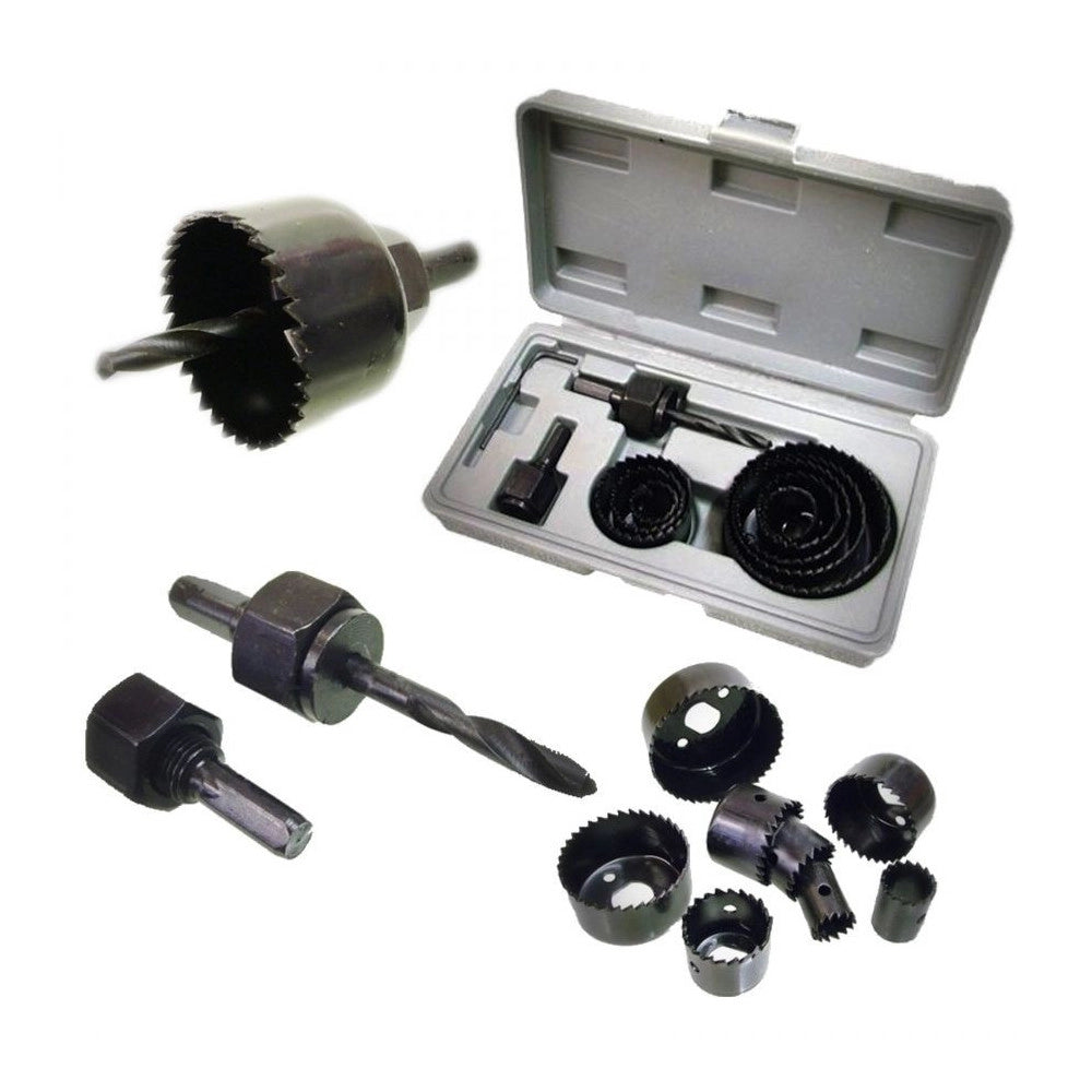 Trade Shop - Kit Frese Legno A Tazza Seghe Fora Legno Plastica Attacco Per Trapano In Acciaio -