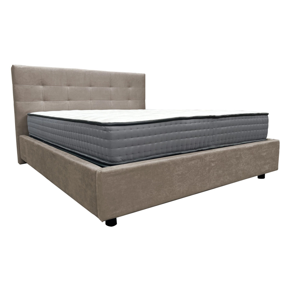 Letto contenitore matrimoniale 160x190 cm con rete ortopedica a doghe, tessuto Enjoy, made in Italy - 54 Elephant