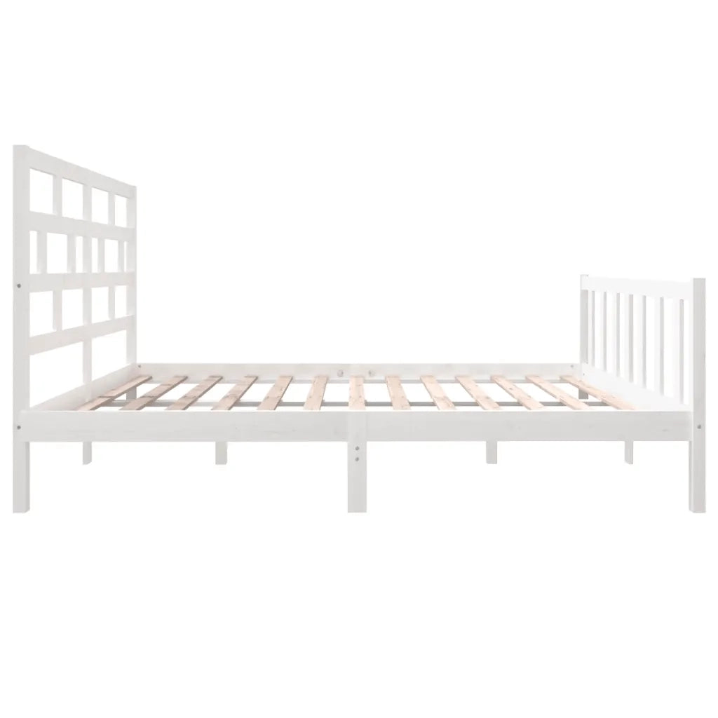 Giroletto-Struttura Letto Bianco in Legno Massello di Pino 120x200 cm 140031
