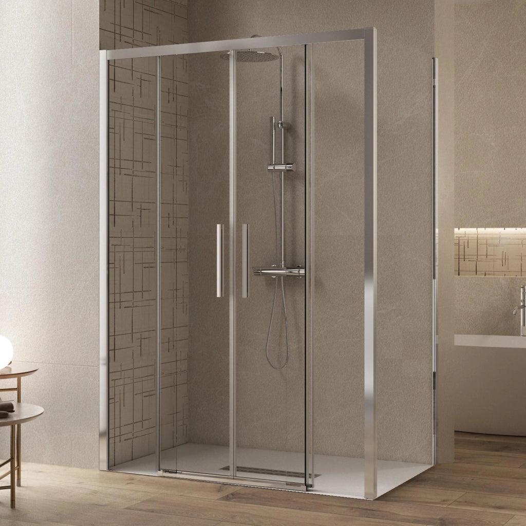 Box Doccia Angolare 80x170 cm 2 Ante Scorrevoli in Cristallo Trasparente 6mm H195 Bonussi Eliane
