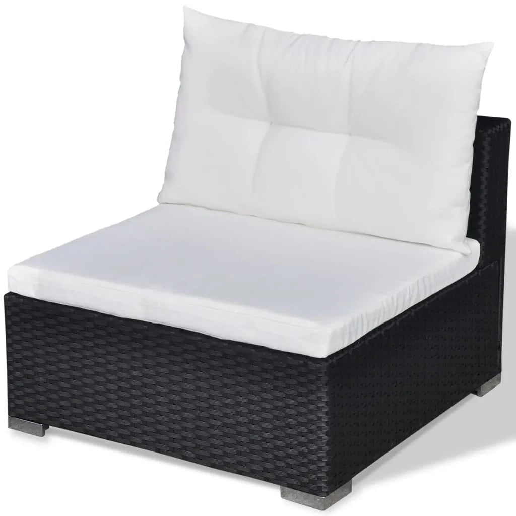 Set di mobili da giardino mobili da esterno 5 pezzi con cuscini resina intrecciata nera 02_0016482