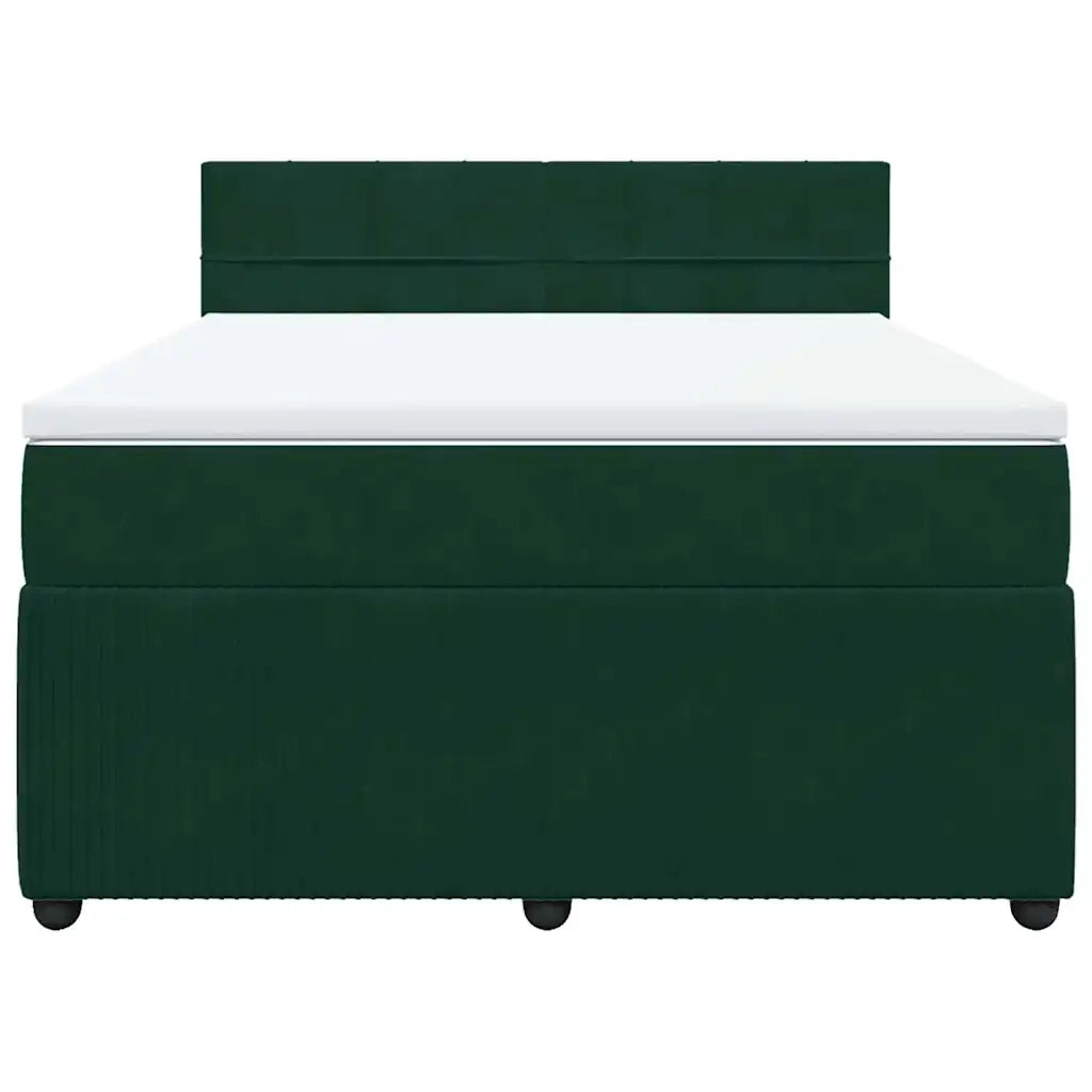 Giroletto a Molle con Materasso Verde Scuro 140x190 cm Velluto 3287737