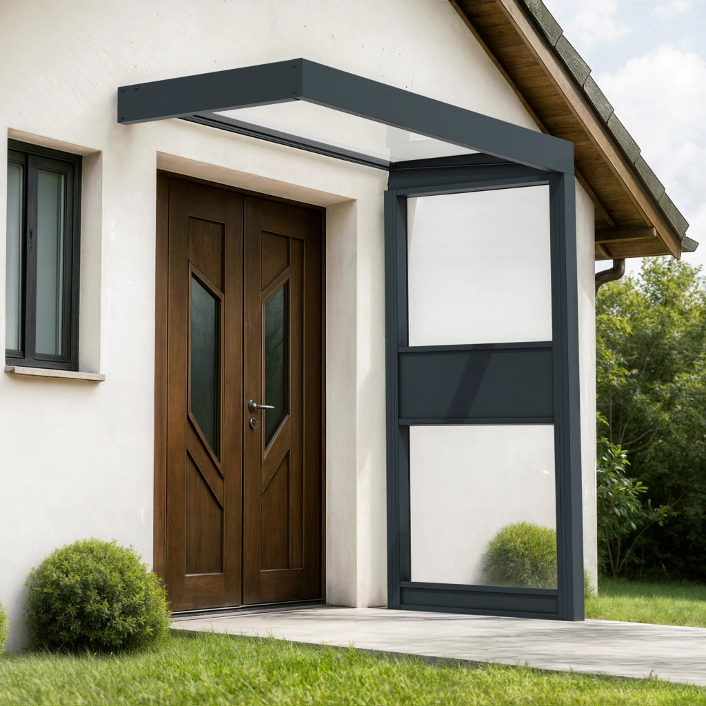 Canopia Sophia Pensilina Da Esterno 215X95 cm + Parete laterale Grigio / Trasparente