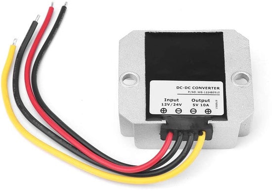<p>Convertitore di Tensione DC-DC 12V/24V a 5V Regolatore Inversore 10A 50W</p>
