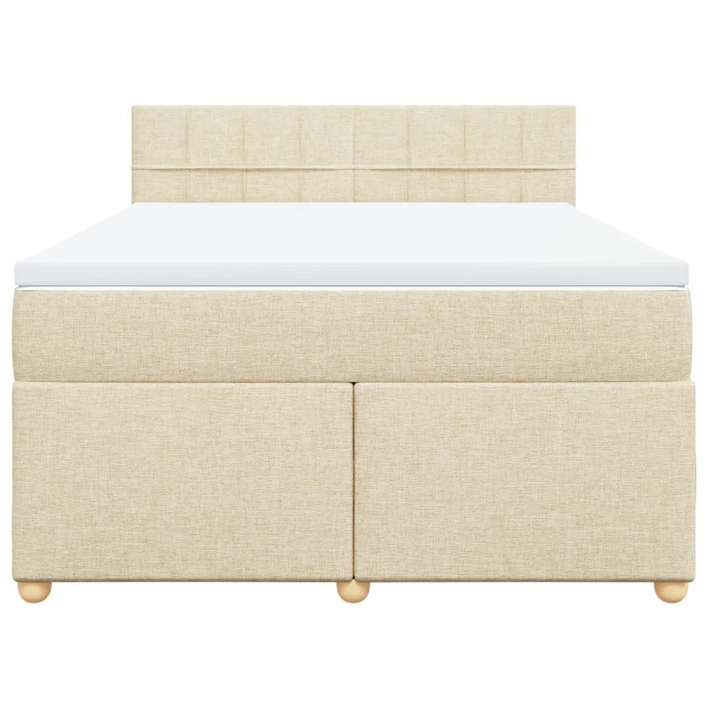 Giroletto a Molle con Materasso Crema 160x200 cm in Tessuto 3286736