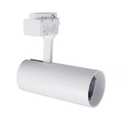 Faretto LED a Binario Monofase 30W COB Nero o Bianco CCT Luce Calda, Fredda, Naturale Fascio 24° Illuminazione Professionale per Negozi e Showroom Color: Bianco