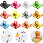 Clip magnetica, 12 pezzi clip magnetica, clip magnetica, magneti con clip, clip magnetica per frigorifero, pannello whiteboard magnetico ufficio casa cucina scuola 12 colori 39 x 30 mm