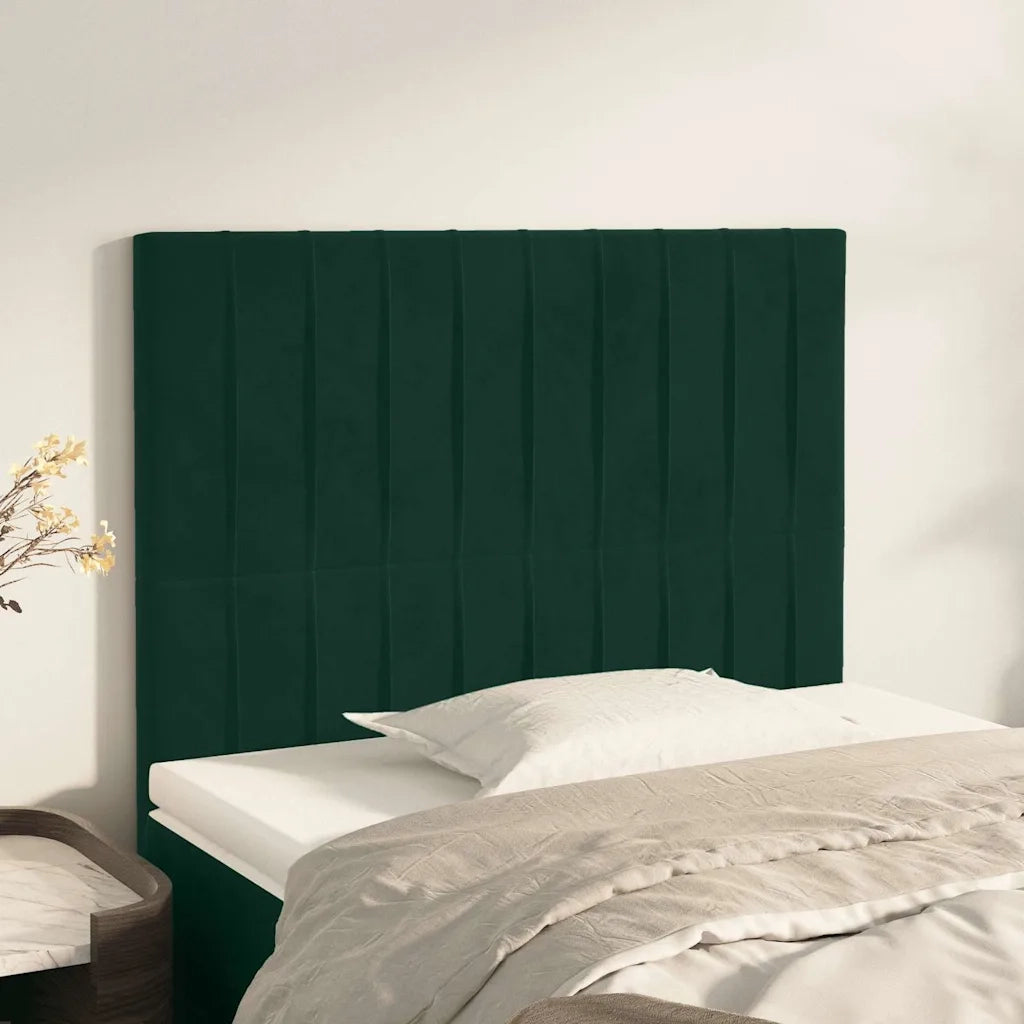 Testiere 2 pz Verde Scuro 100x5x78/88 cm in Velluto