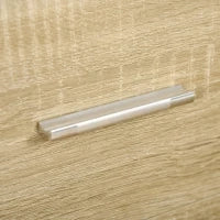 Cassettiera 4 Cassetti in Legno e Maniglie in Alluminio, 76x35x72cm, Bianco e Rovere