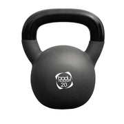 Kettlebell nero 20 kg con impugnatura ergonomica e base piatta