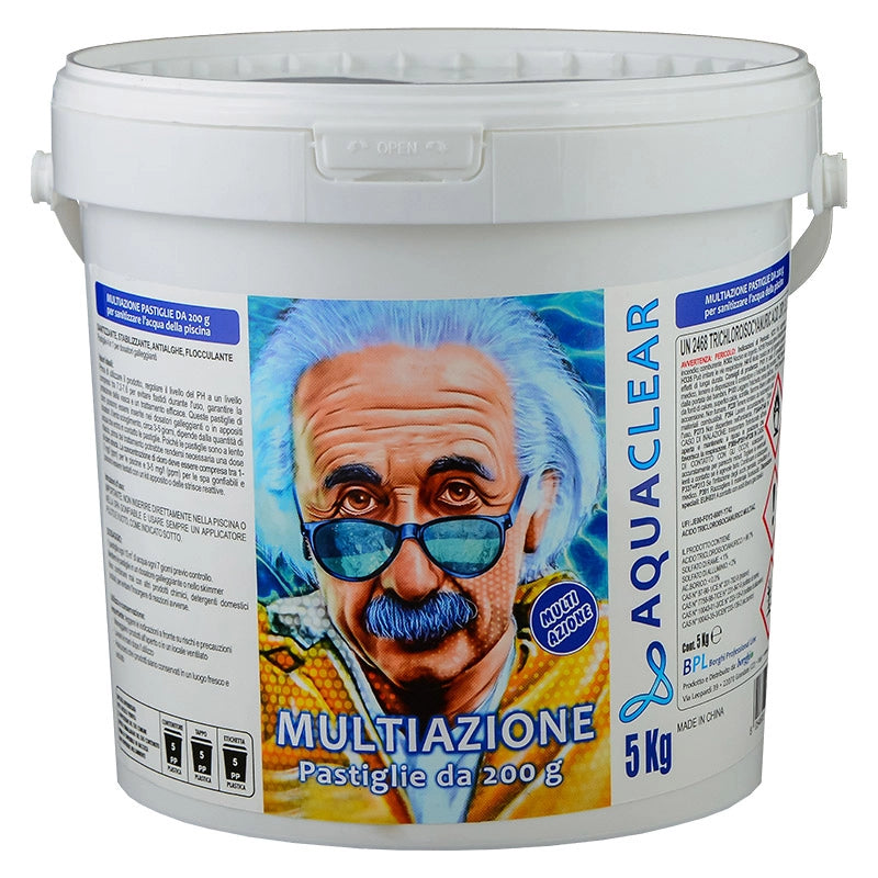 Pastiglie multiazione piscina 4 in 1 da 200 g blisterate AQUACLEAR Quantità confezione: 1 pezzo