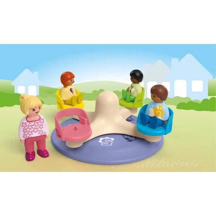 PLAYMOBIL Junior 71701 Bambini e tornello - Include quattro personaggi e un tornello - Da 1 anno