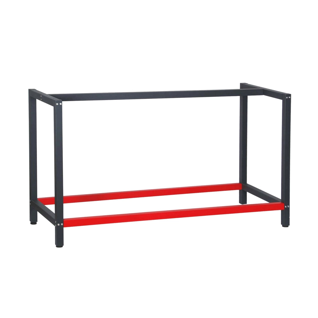 Telaio per banco da lavoro in acciaio antracite-rosso, gambe per banco da lavoro, telaio per tavolo 150 x 57 x 81 cm
