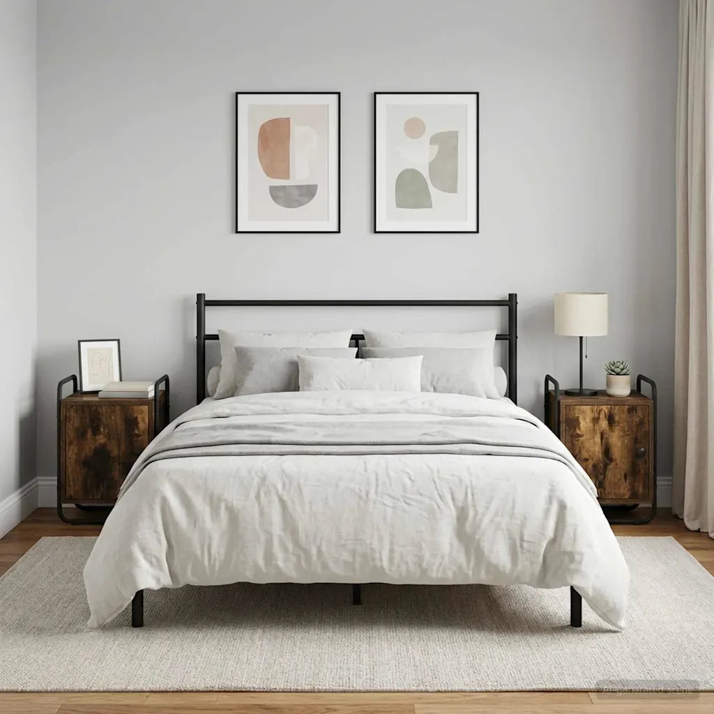 Armadio da Notte 2 pz Rovere Fumo Legno ingegnerizzato 8007604