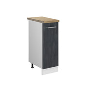 Armadio cucina dispensa alto R-Line Calce nera/Bianco 30 cm PL Rovere Vicco