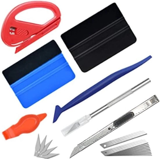 Kit di DIY per applicazioni di adesivi vinili, spatola per pellicola di vetro, taglierino professionale per auto e cellulare