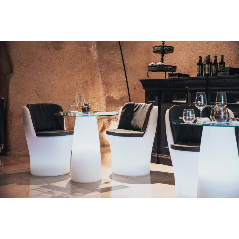Poltrona luminosa moderna di design Ø60 H80 in polimero LED multicolore per interno ed esterno - Made in Italy - Monacis