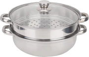 Set di cottura a vapore 27cm - acciaio inossidabile - pentola a vapore doppia - design poroso - pentola a vapore per verdure - cottura a vapore in cucina a casa