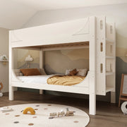 Letto a castello divisibile 90x200 cm bianco con scala
