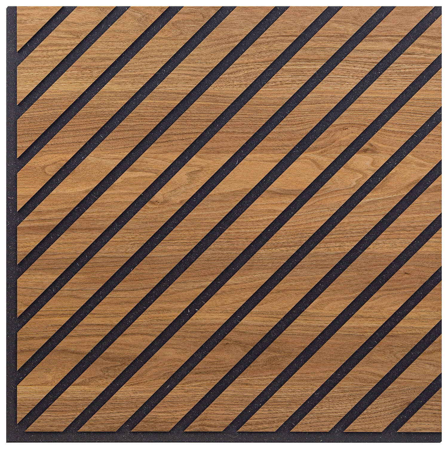 Set 10 Pannelli Decorativi Fonoassorbenti 58x58 cm in MDF Decoro C Obliquo Noce Asia