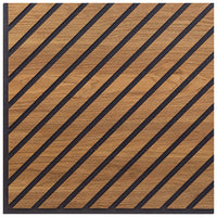 Set 10 Pannelli Decorativi Fonoassorbenti 58x58 cm in MDF Decoro C Obliquo Noce Asia