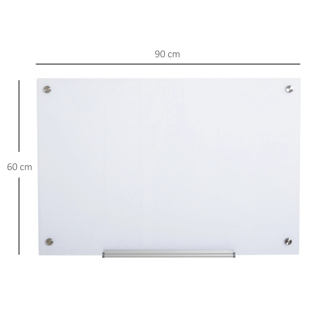 Tavolo da parete in vetro ¨C zephmum ¨C 90x60x0.45 cm bianco