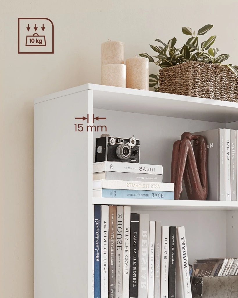 Libreria a 3 ripiani con ripiani regolabili per soggiorno cameretta ufficio bianca 40 x 24 x 93 cm bianco 12_0004191