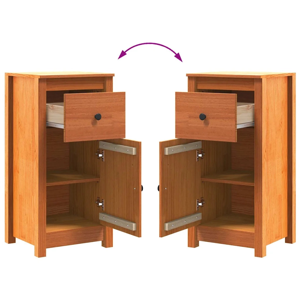 Credenza 2 pcs Marrone cerato 39 x 34,5 x 80 cm Pino massello 864037
