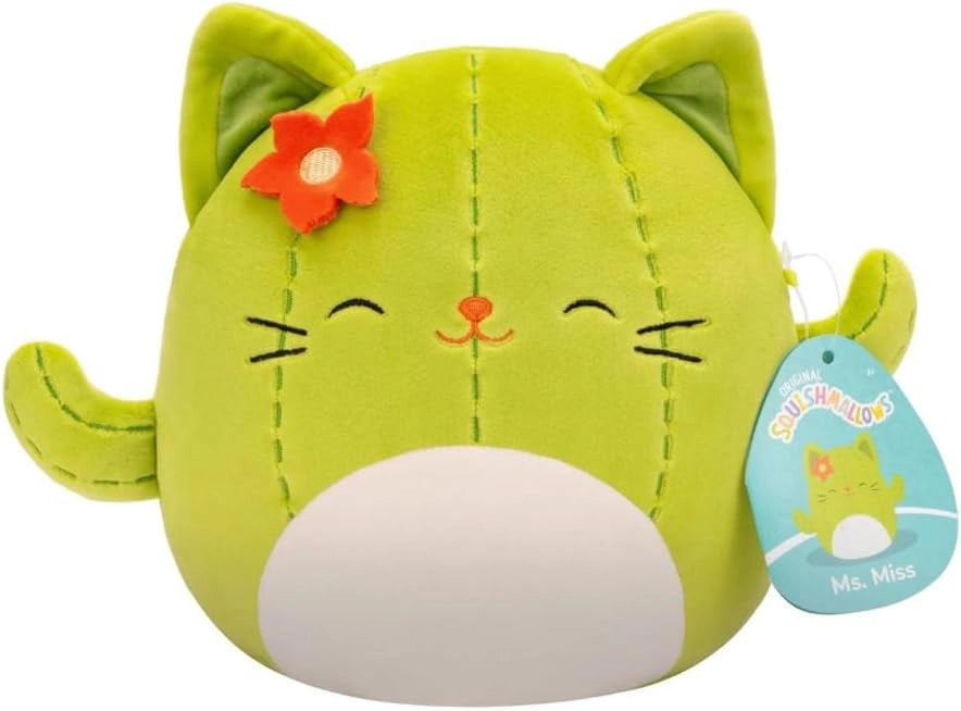 Squishmallows Peluche 20 cm Ms.Miss,Colore verde, Jazwares, Eta 3+