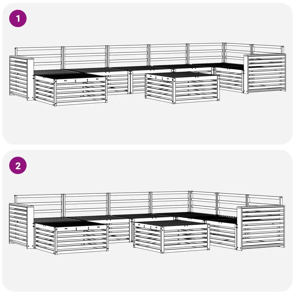 Set di divani da esterno 8 pcs Naturale 3373864