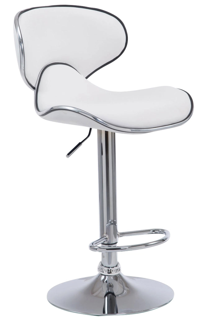 Sgabello Las Vegas V2 in similpelle bianco,cromo