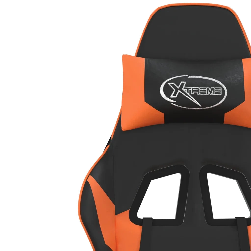 Sedia da Gaming Massaggiante Nero e Arancione in Similpelle 345451