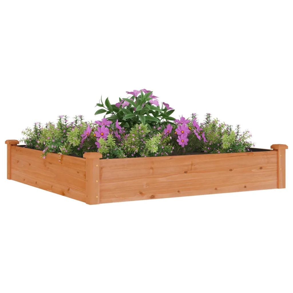 Fioriera da Giardino Fodera Marrone 120x120x25cm Massello Abetecod mxl 104939