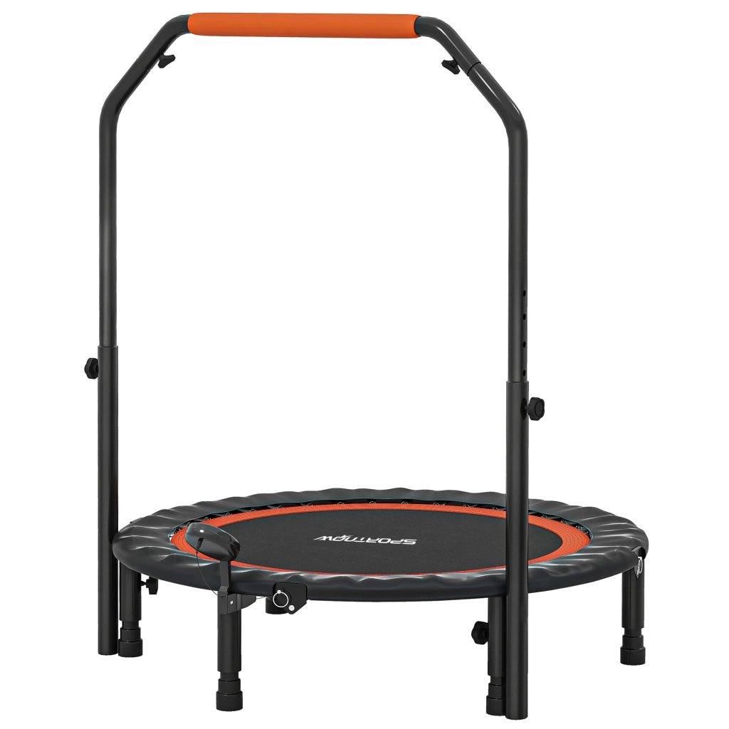 Trampolino fitness con maniglia regolabile ¨C Xylo ¨C pieghevole ? 102 cm nero rosso