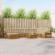 Set di divani da esterno con cuscino 9 pcs Naturale e Beige