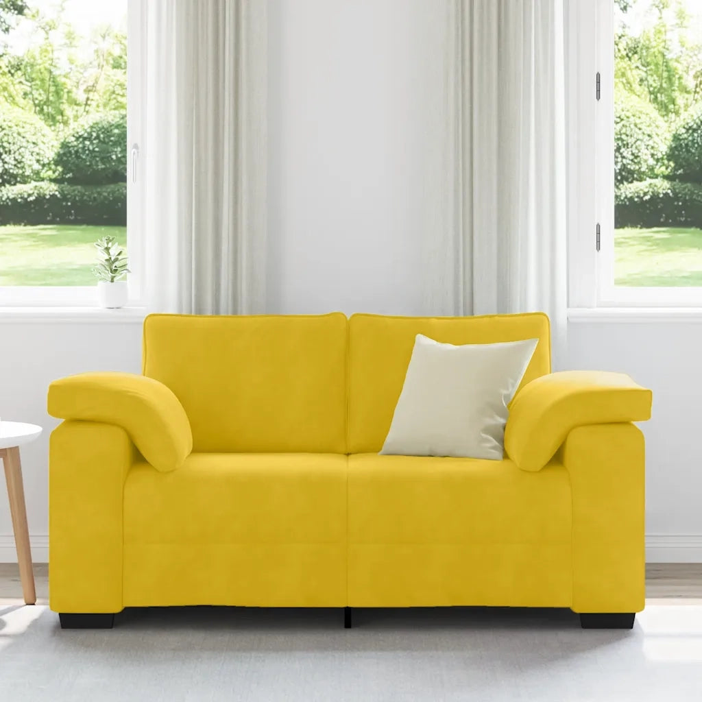 Divano Divanetto Giallo 160x77x82 cm in Velluto 4105263