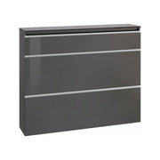 Mobile Portascarpe Amuri, Scarpiera 24 Paia Made in Italy, 120x27x108h cm Nero Antracite Lucido