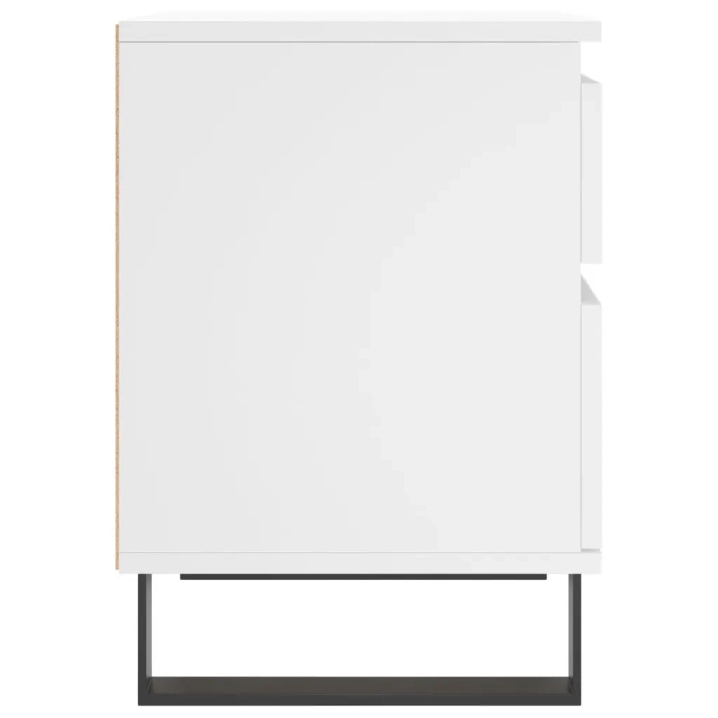 Set di 2 Comodini | Armadio da Notte | Mobiletto da notte Bianchi 40x35x50 cm in Legno Multistrato
