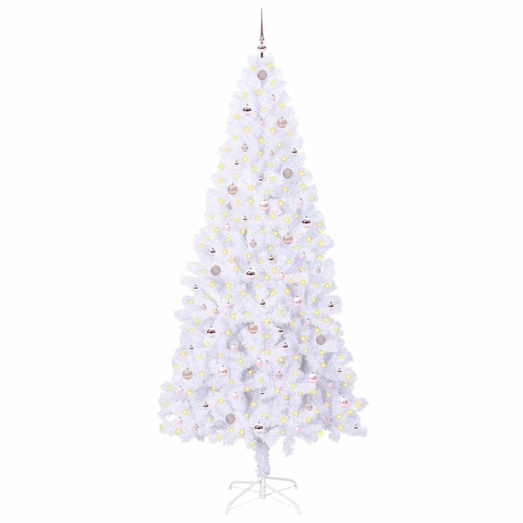 Albero di Natale artificiale Bianco 240 cm PVC e Acciaio